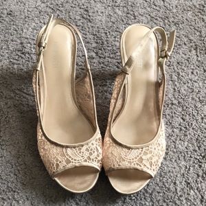 Nine West Cream Heels 8.5